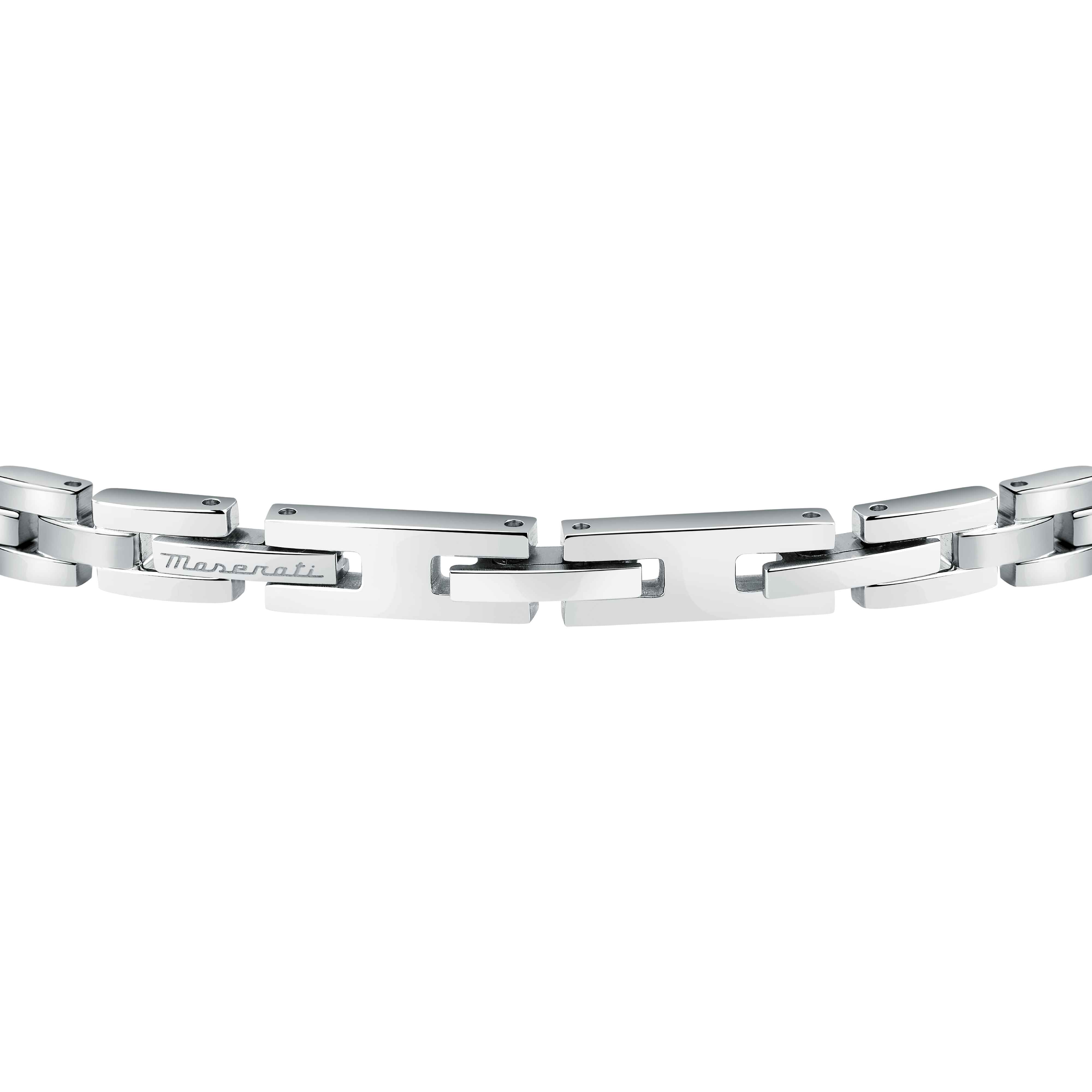 Bracciale Uomo Maserati Acciaio Blu Zirconi Bianchi Logo Tridente JM224AVD40